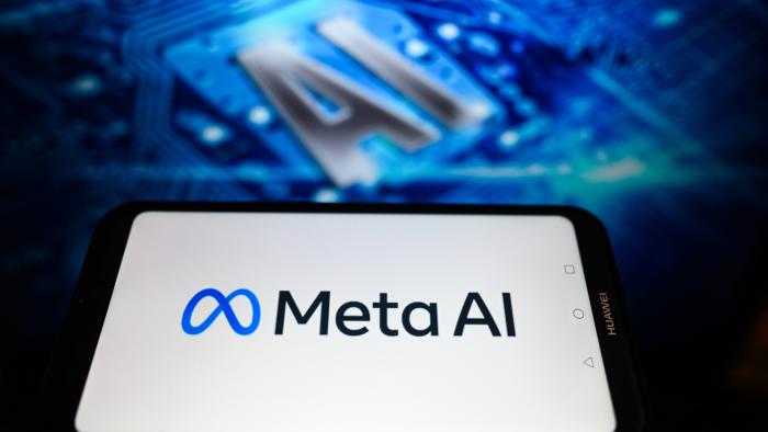 POLAND - 2023/11/01: In this photo illustration, a Meta AI logo is displayed on a smartphone with Artificial Intellingence (AI) symbols in the background. (Photo Illustration by Omar Marques/SOPA Images/LightRocket via Getty Images)