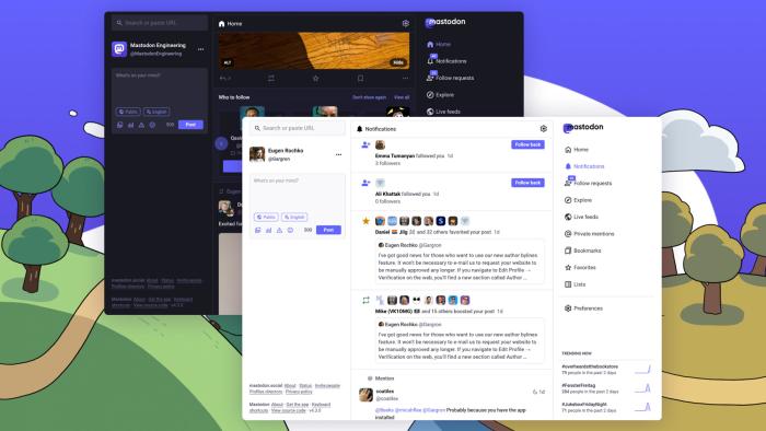 Mastodon redesigned web and mobile client now bundles notifications together