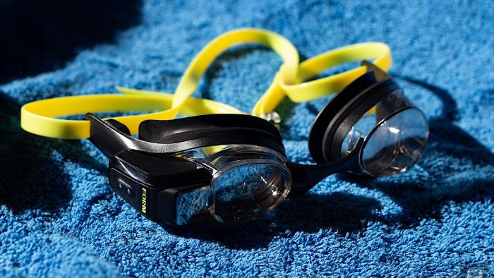 Image of Form's Smart Swim 2 Goggles on a blue towel.